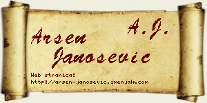 Arsen Janošević vizit kartica